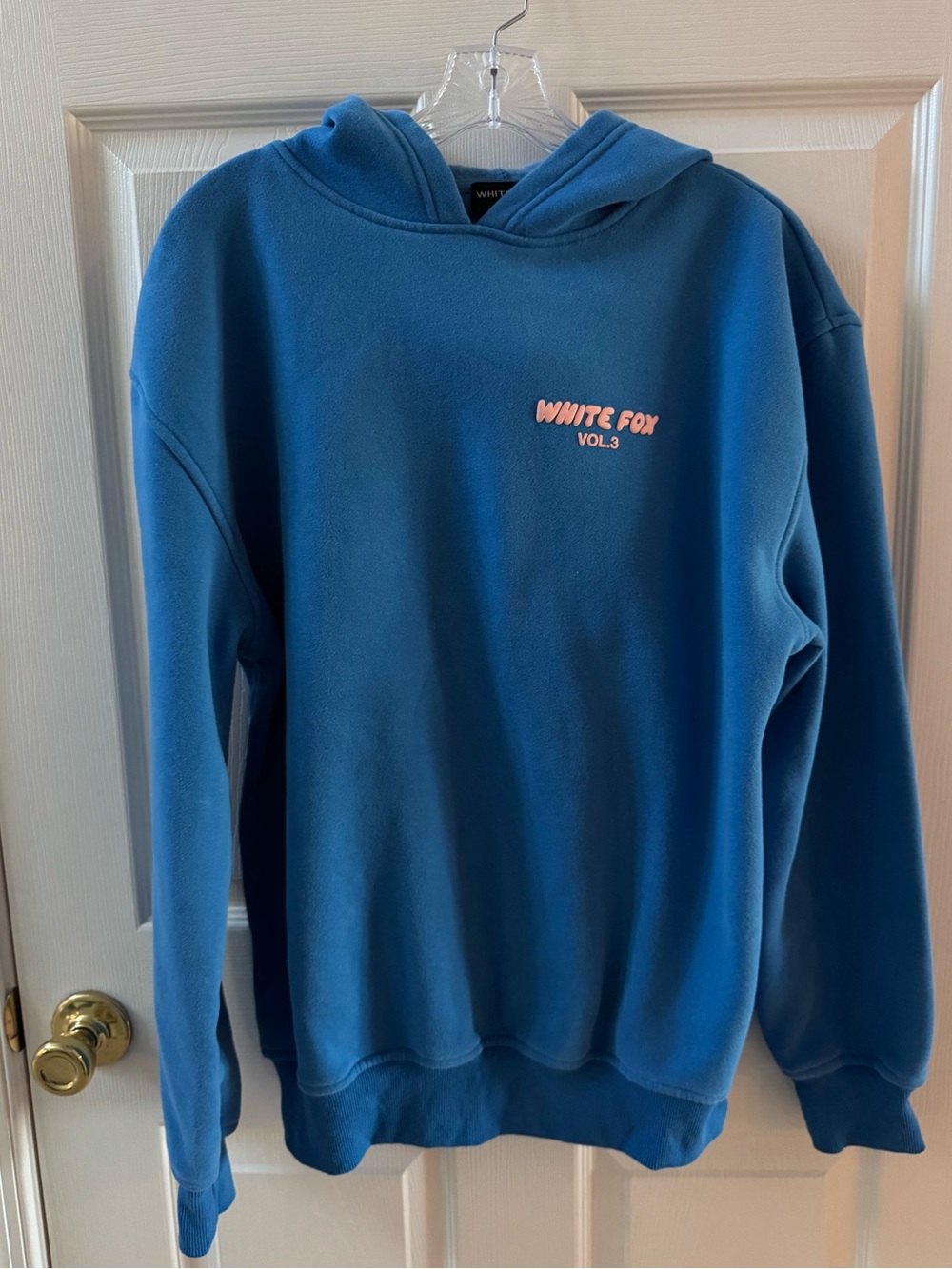 White Fox Vol.3 Blue Hoodie with pink logo